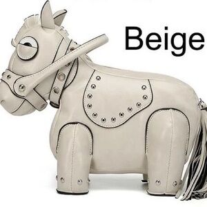 Beige Horse-Shaped Handbag